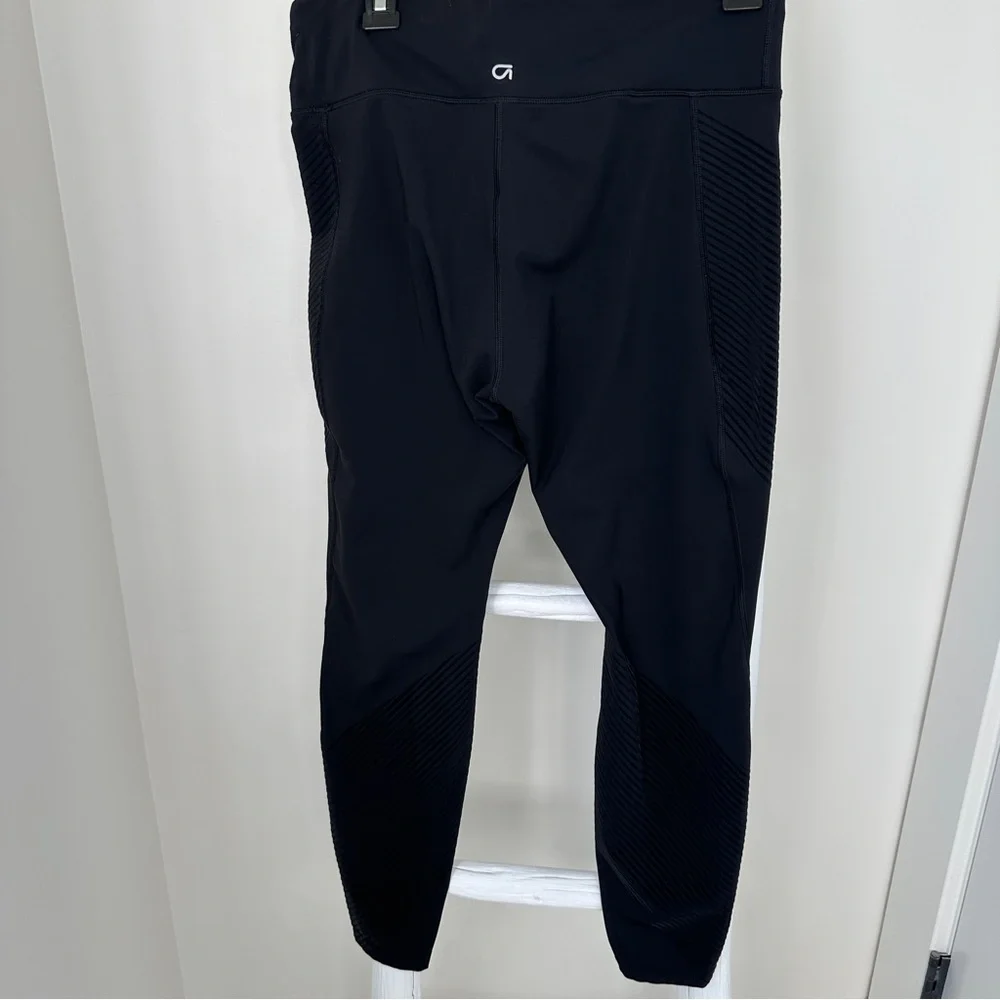 GAP Fit Sculpt Compression Moto Leggings Black Size Large